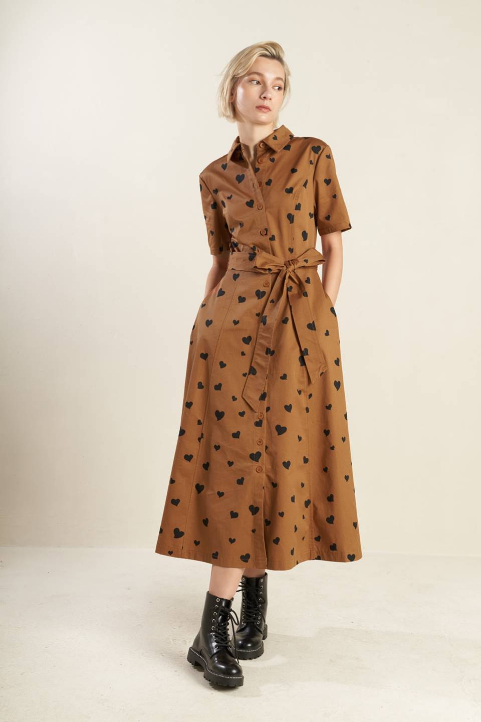 READY TO GO WOVEN MIDI DRESS Flying Tomato